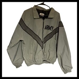 Army PFU Jacket Large Short Gray Military Workout Coat Skillcraft